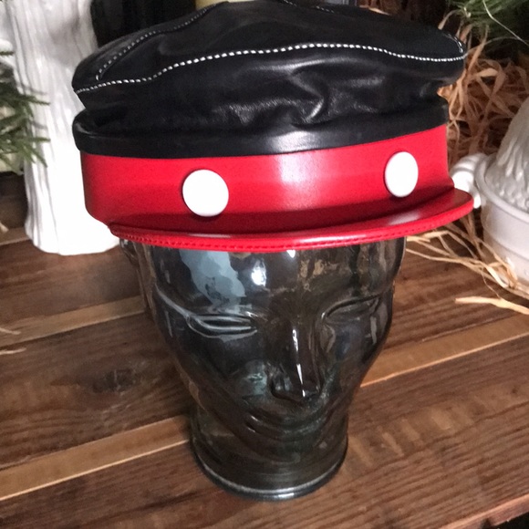 Disney Mickey Mouse X Gigi Burris Millinery 1928 Willie Leather Cap Designer - Picture 4 of 17